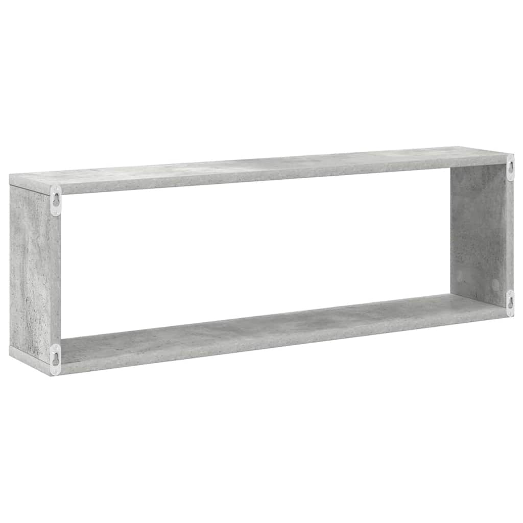 Kockaste zidne police 2 kom boja betona 80x15x26,5 cm drvene