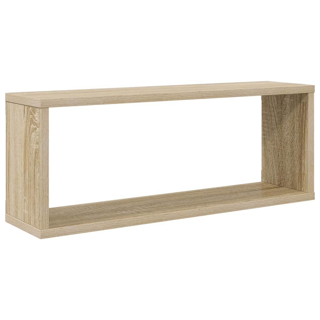Kockaste zidne police 2 kom boja hrasta 60 x 15 x 23 cm drvene