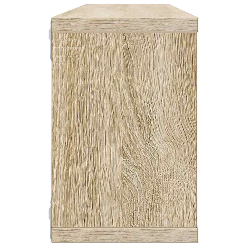 Kockaste zidne police 2 kom boja hrasta 60 x 15 x 23 cm drvene
