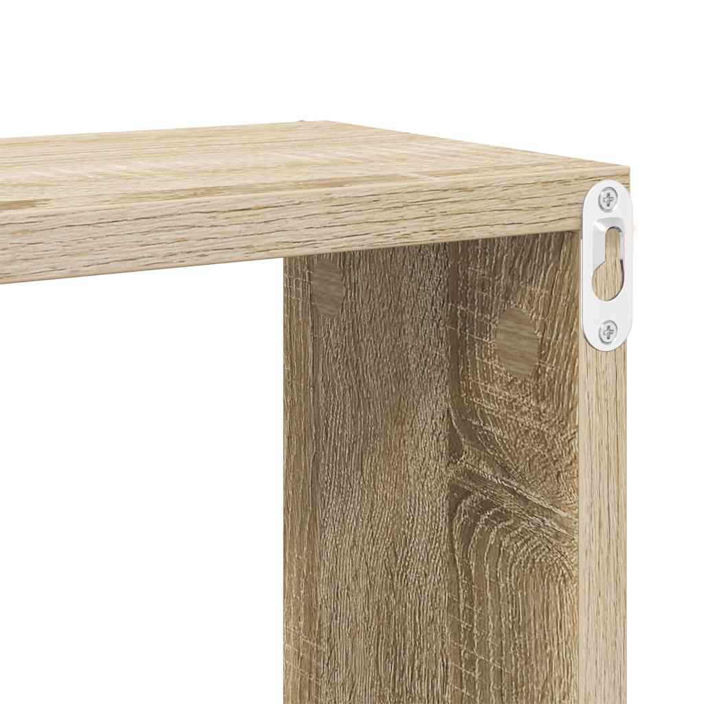 Kockaste zidne police 2 kom boja hrasta 60 x 15 x 23 cm drvene