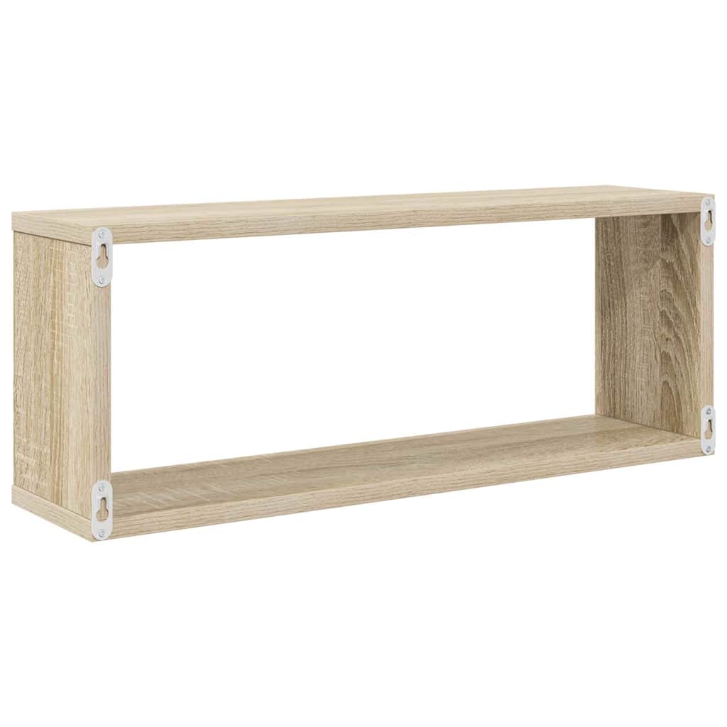 Kockaste zidne police 4 kom boja hrasta 60 x 15 x 23 cm drvene