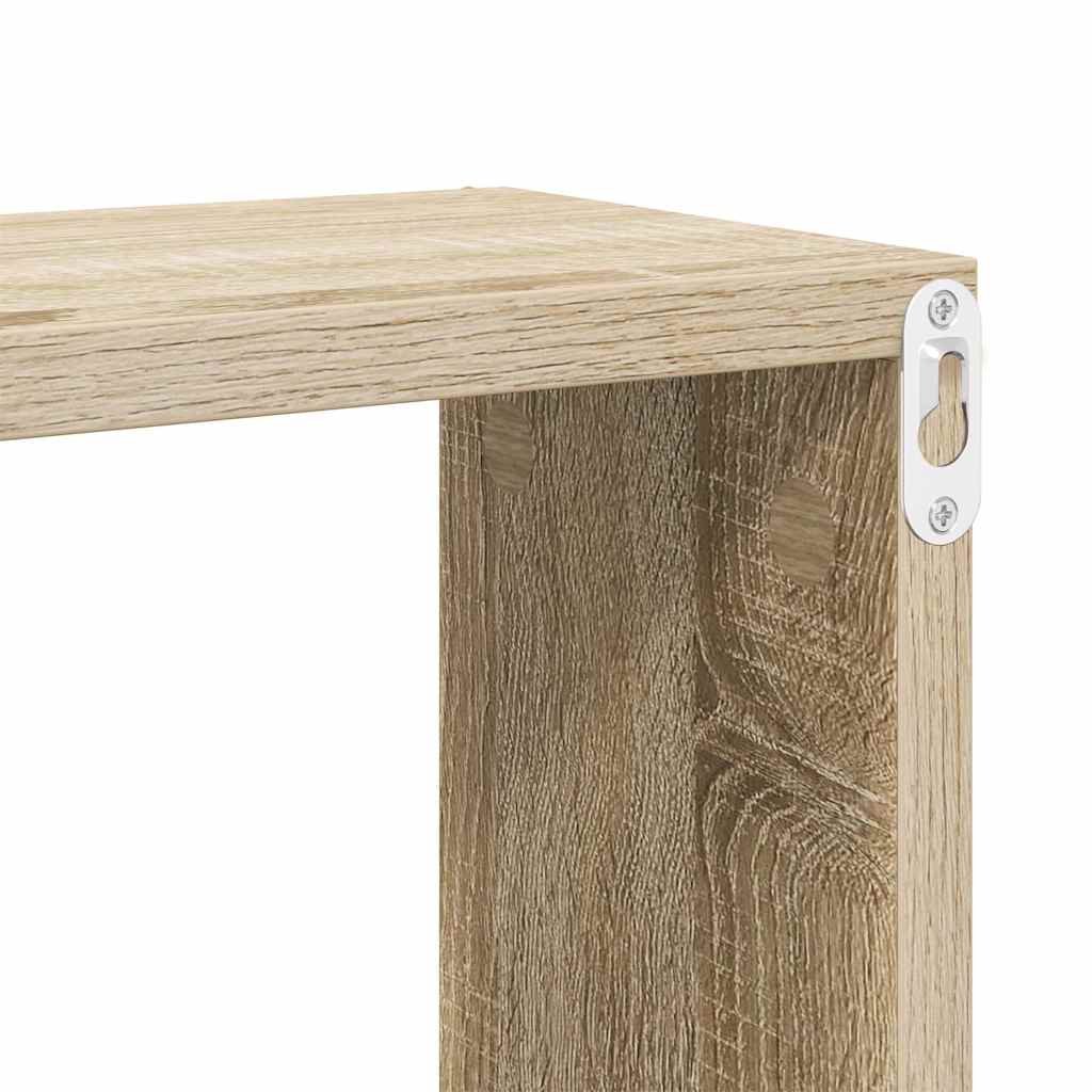 Kockaste zidne police 6 kom boja hrasta 60 x 15 x 23 cm drvene