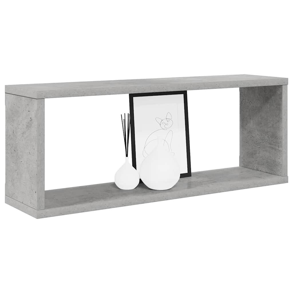Kockaste zidne police 4 kom boja betona 60 x 15 x 23 cm drvene