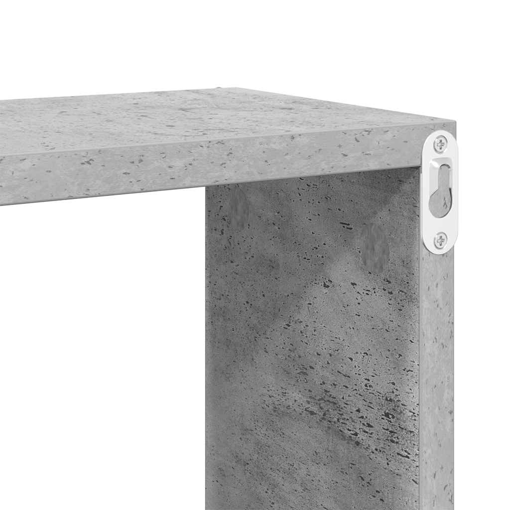 Kockaste zidne police 4 kom boja betona 60 x 15 x 23 cm drvene
