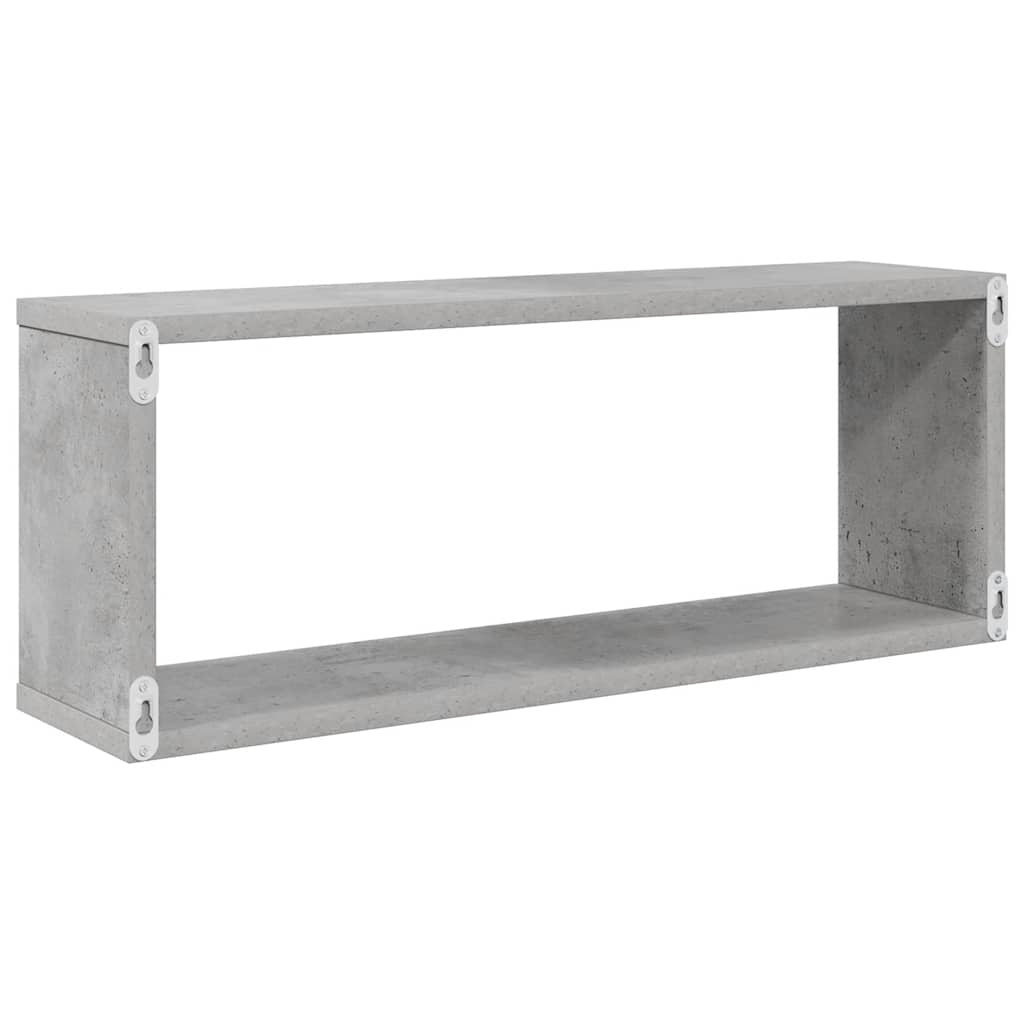 Kockaste zidne police 6 kom boja betona 60 x 15 x 23 cm drvene