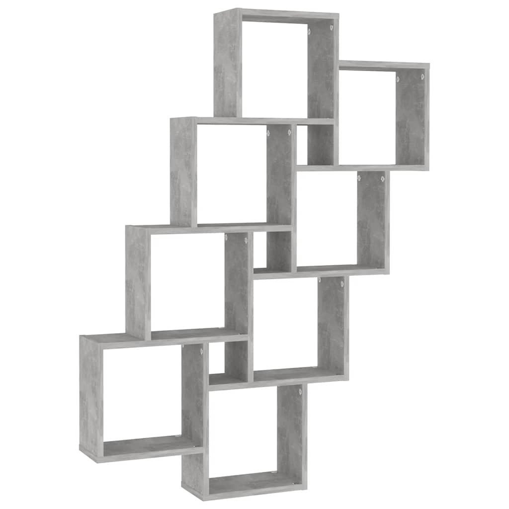 Kockaste zidne police boja betona 90x15x119cm konstruirano drvo