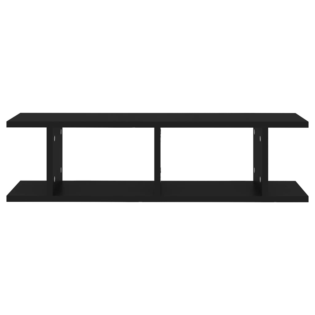 Zidne police 2 kom crne 75 x 18 x 20 cm konstruirano drvo