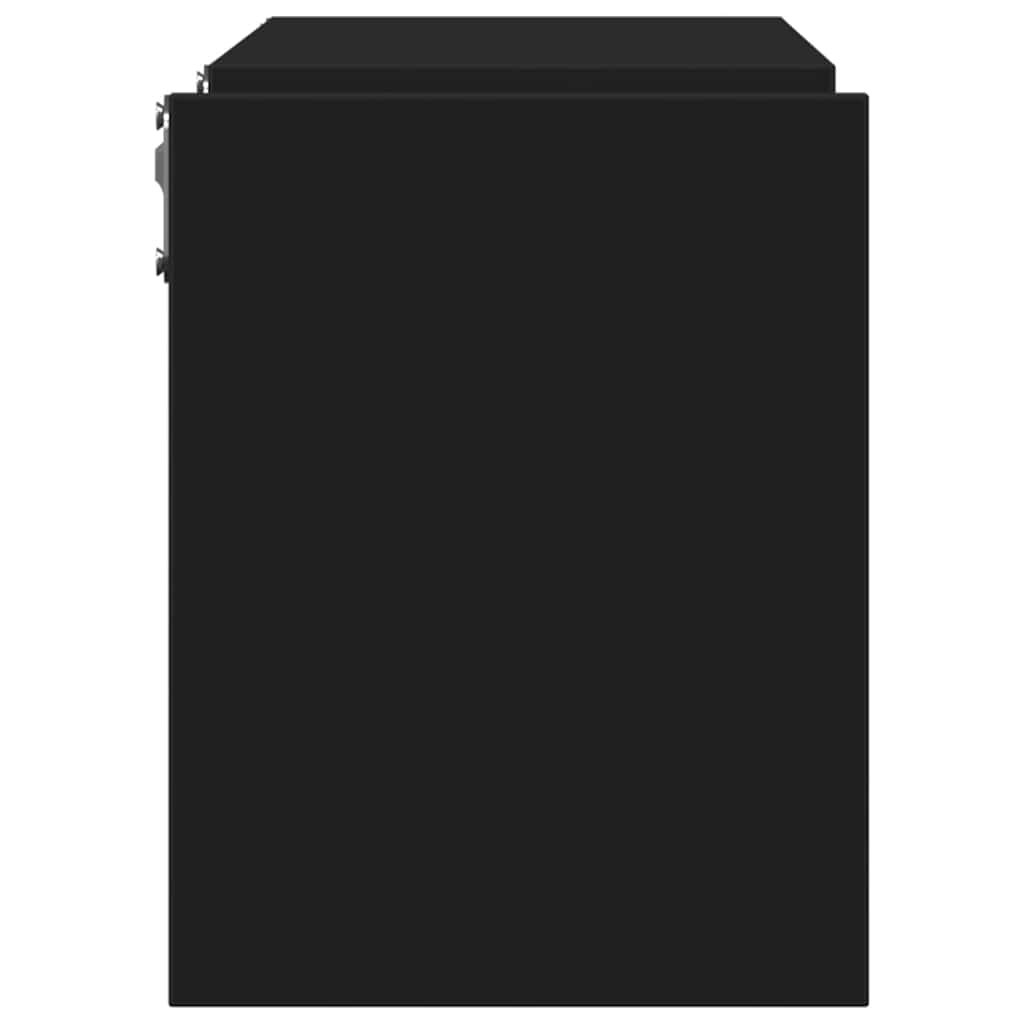 Zidne police 2 kom crne 100 x 15 x 20 cm konstruirano drvo