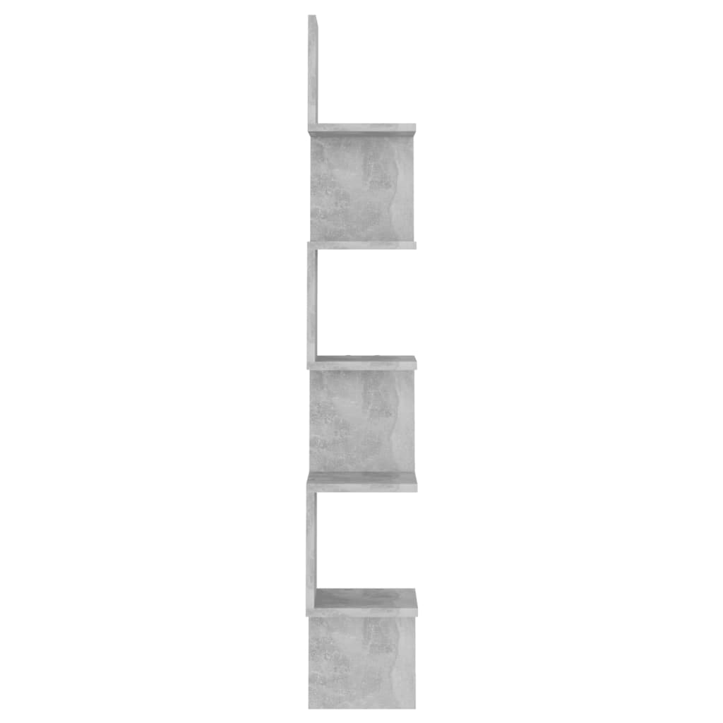 Zidne kutne police siva boja betona 20 x 20 x 127,5 cm drvene