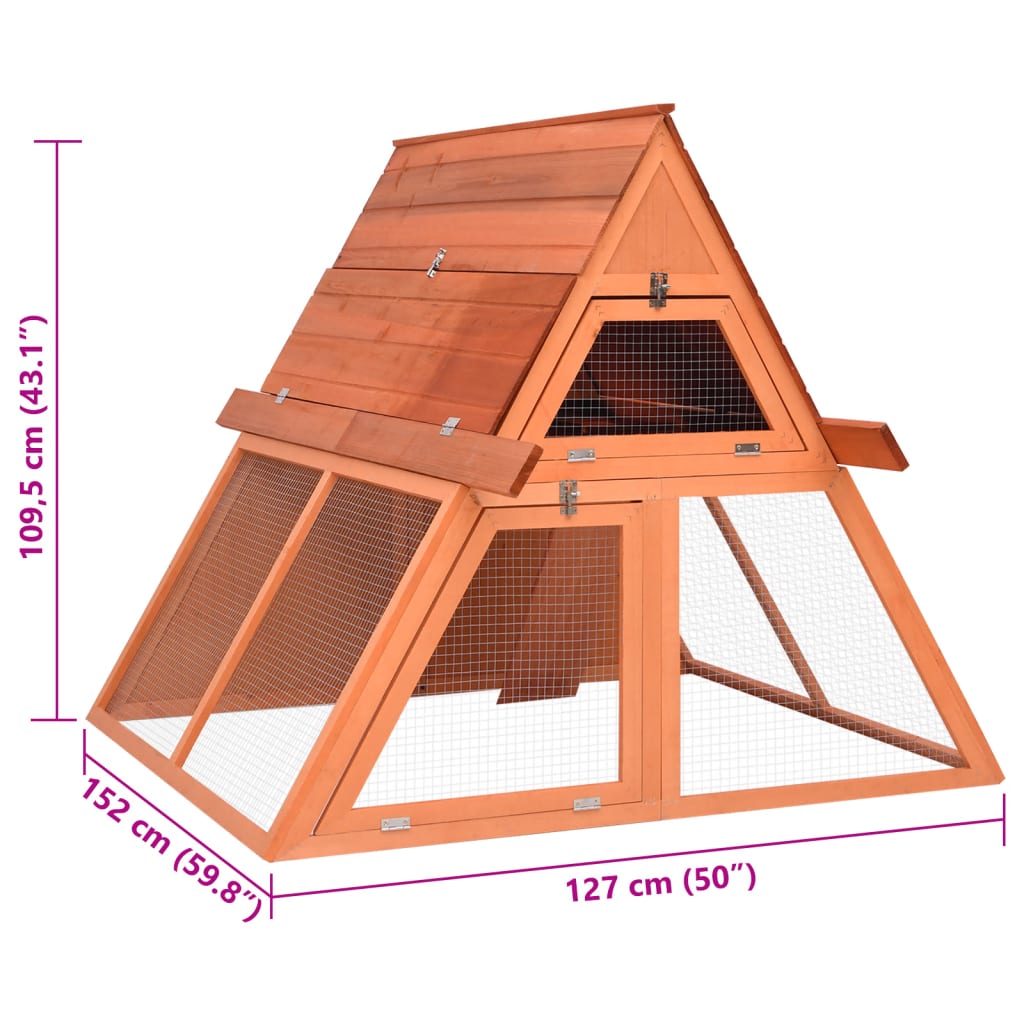Kavez za zečeve 152 x 127 x 109,5 cm od masivne jelovine