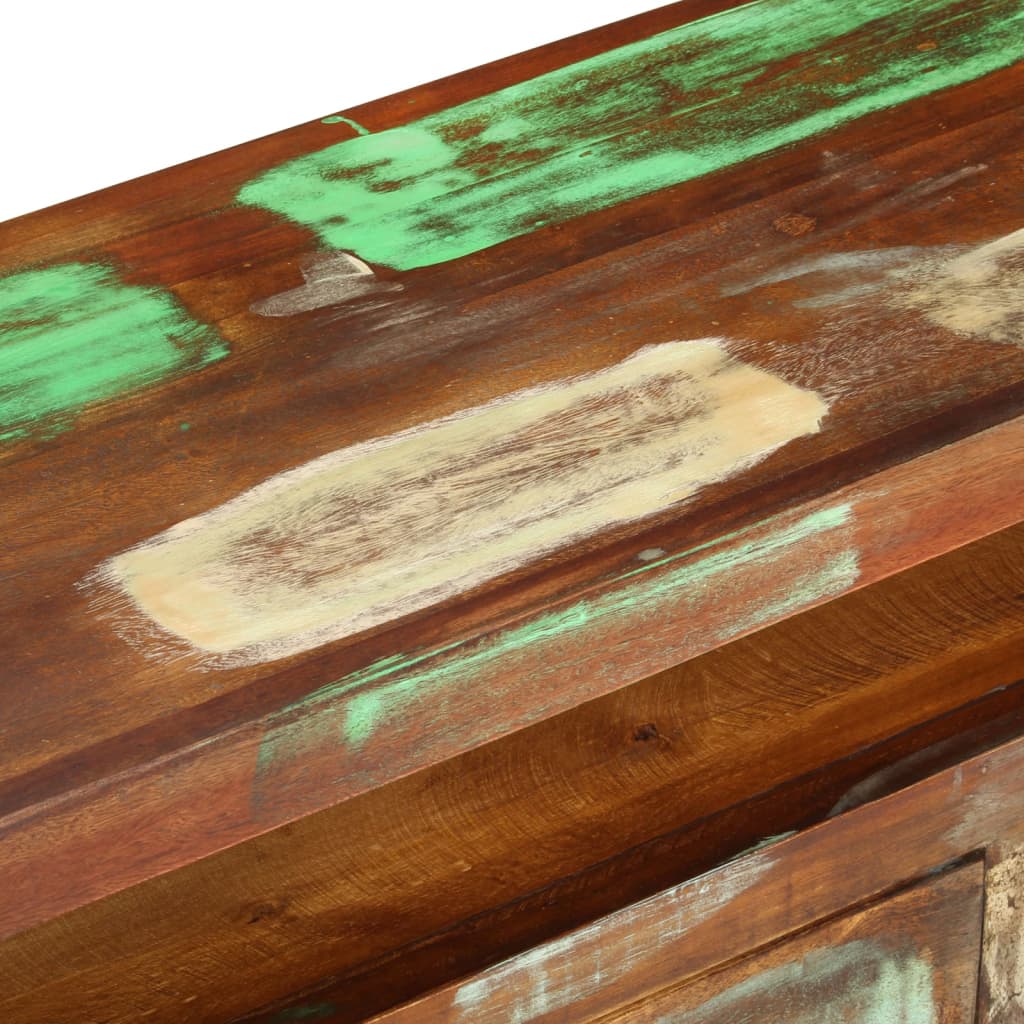 TV ormarić raznobojni 110x30x40 cm od masivnog obnovljenog drva