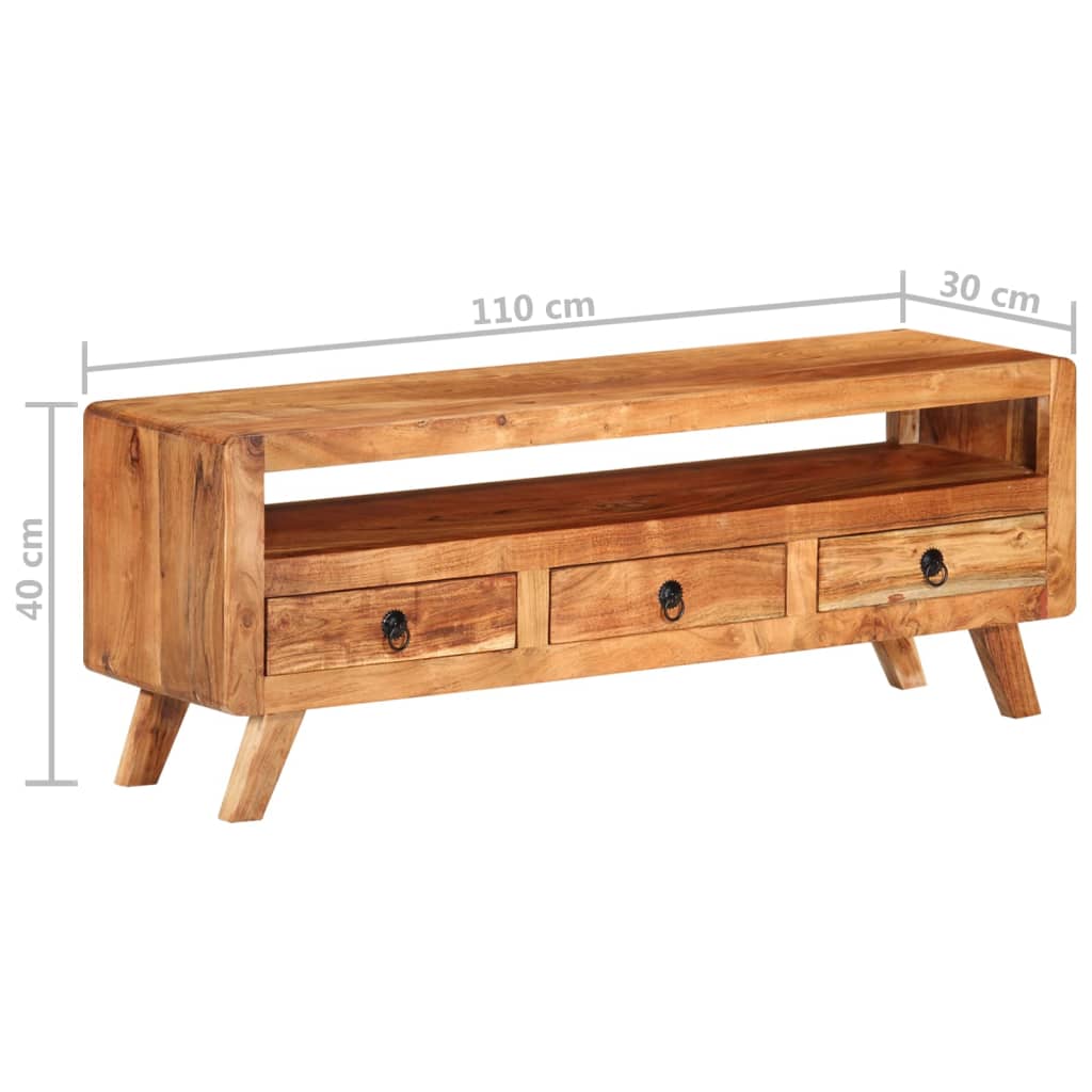 TV ormarić 110 x 30 x 40 cm od masivnog bagremovog drva