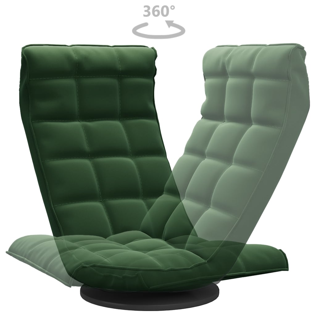 Okretna podna stolica tamnozelena baršunasta