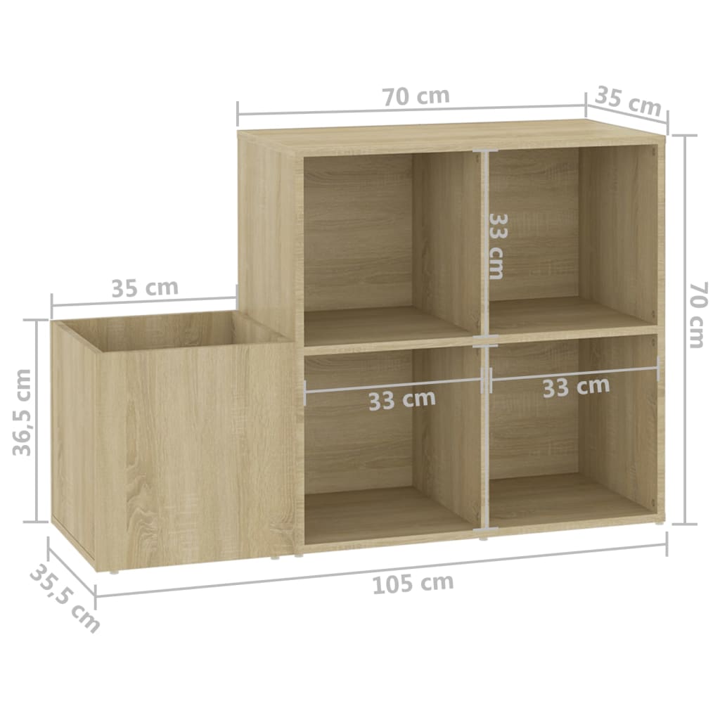 Ormarić za cipele boja hrasta 105x35,5x70 cm konstruirano drvo