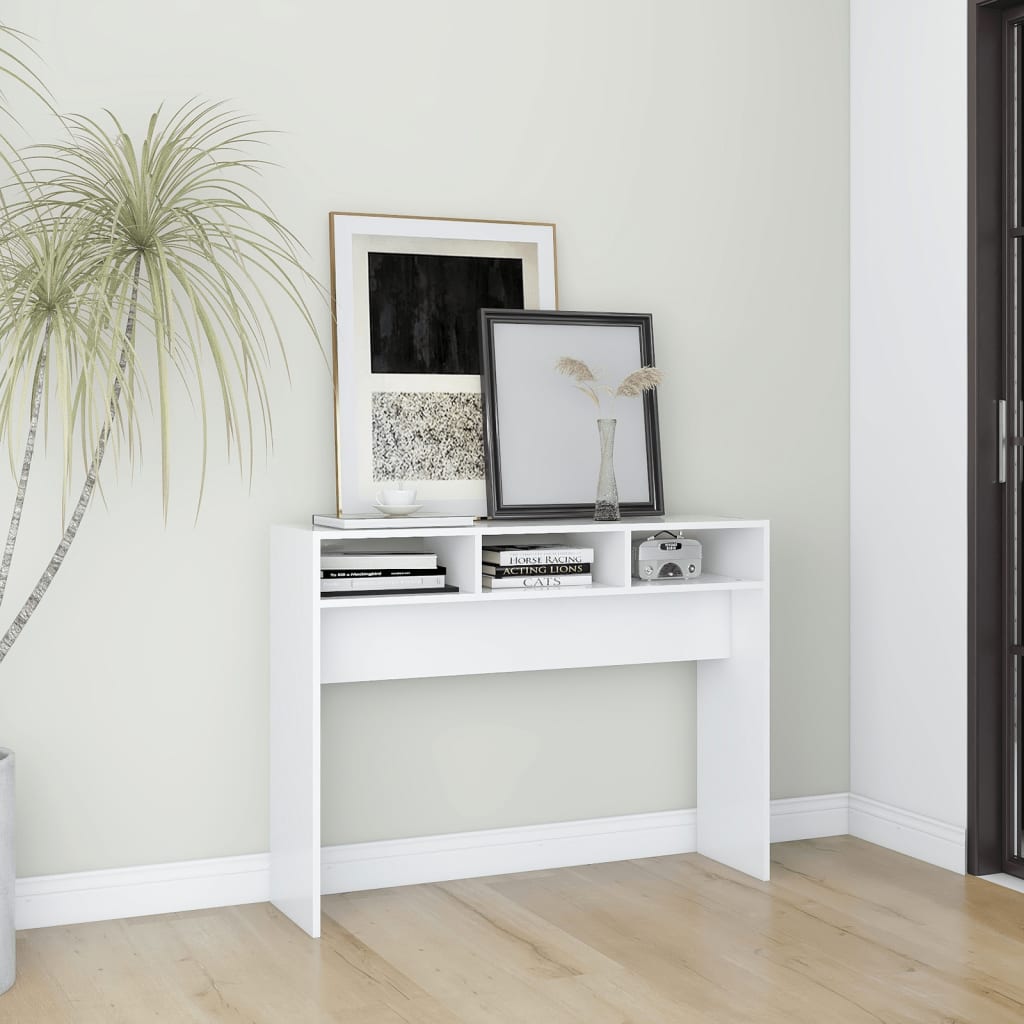 Konzolni stol bijeli 105 x 30 x 80 cm od konstruiranog drva