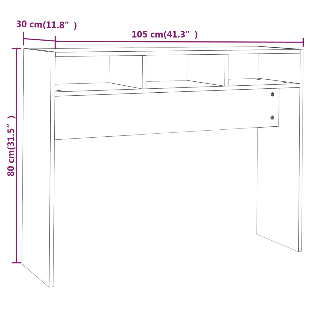 Konzolni stol boja hrasta sonome 105x30x80 cm konstruirano drvo