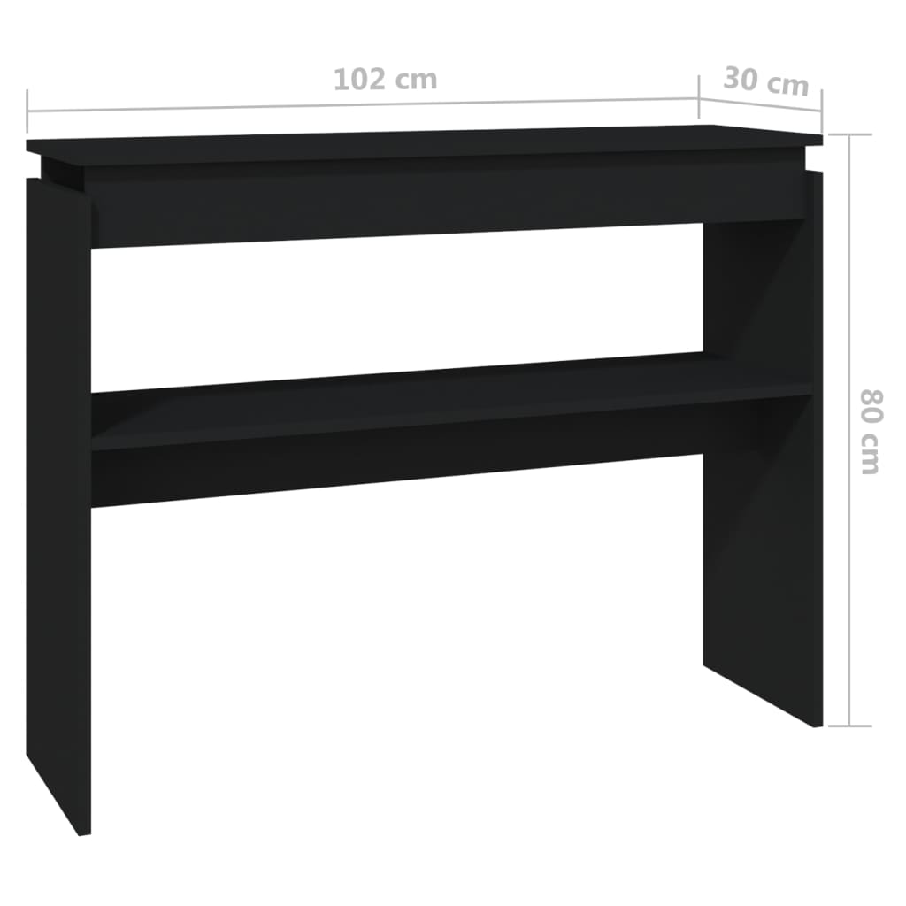 Konzolni stol crni 102 x 30 x 80 cm od konstruiranog drva