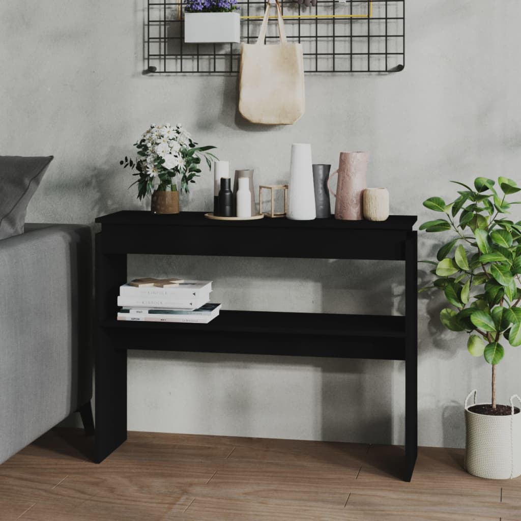 Konzolni stol crni 102 x 30 x 80 cm od konstruiranog drva