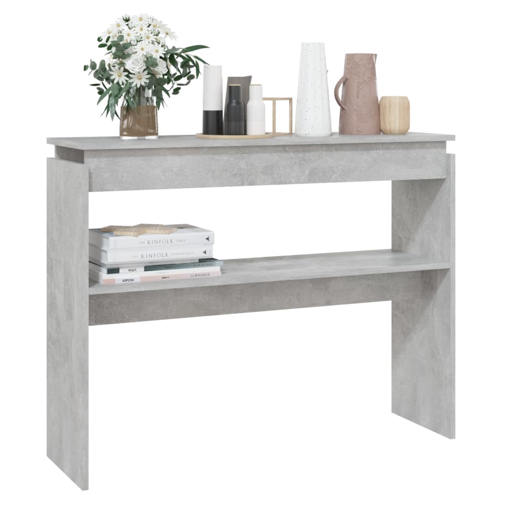 Konzolni stol boja betona 102 x 30 x 80 cm konstruirano drvo