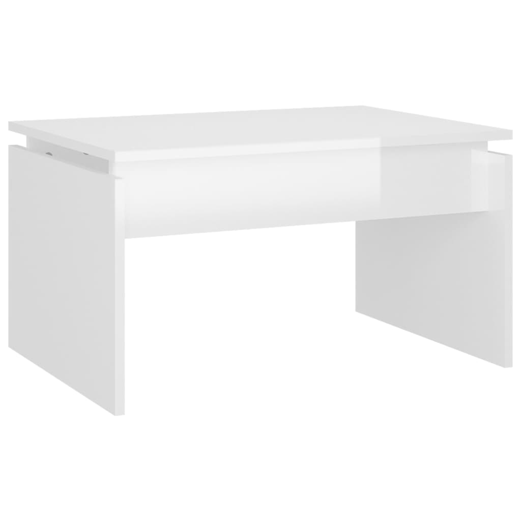 Stolić za kavu visoki sjaj bijeli 68x50x38 cm konstruirano drvo
