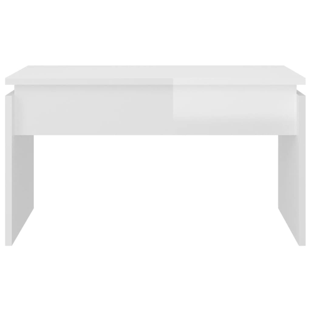Stolić za kavu visoki sjaj bijeli 68x50x38 cm konstruirano drvo