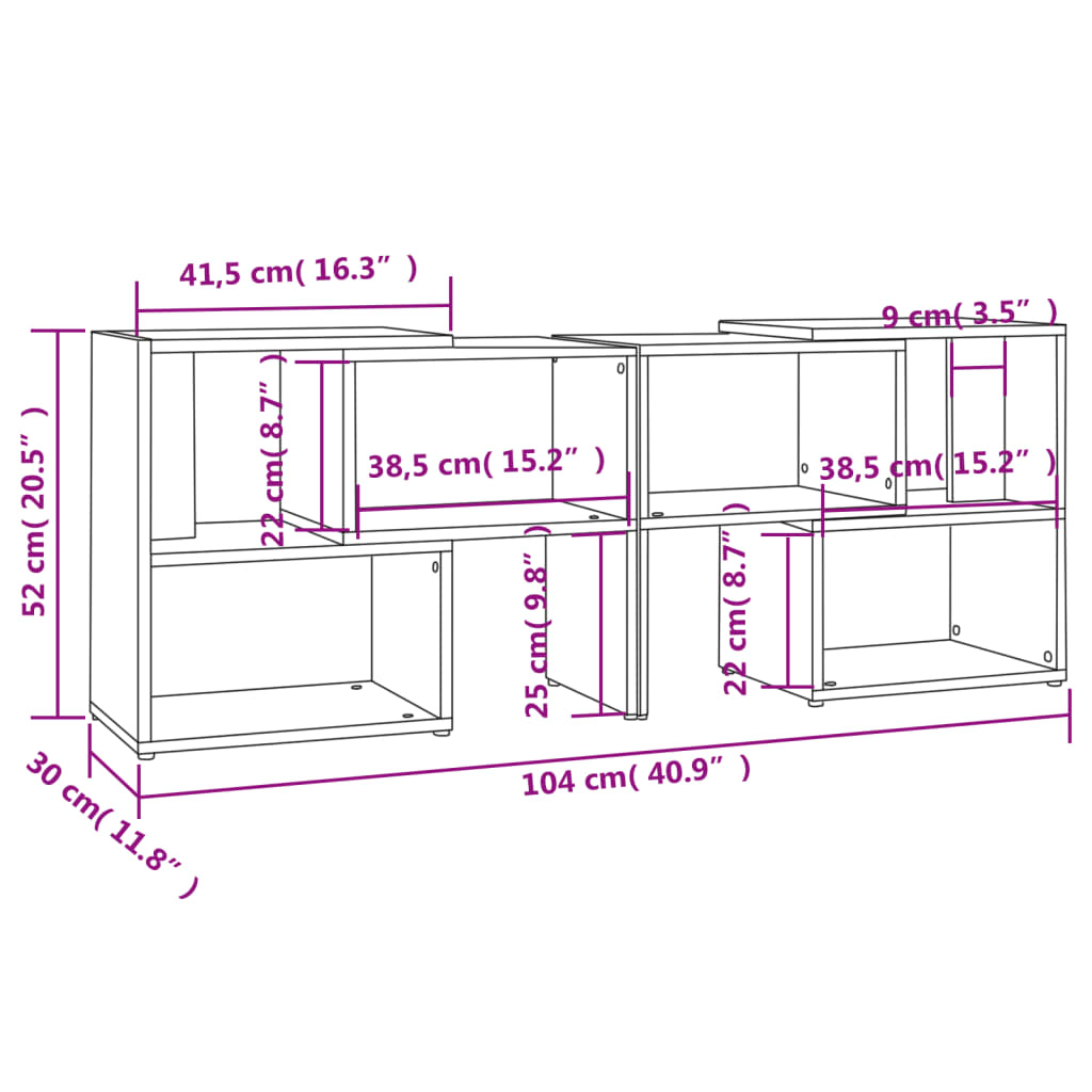 TV ormarić sivi 104 x 30 x 52 cm konstruirano drvo