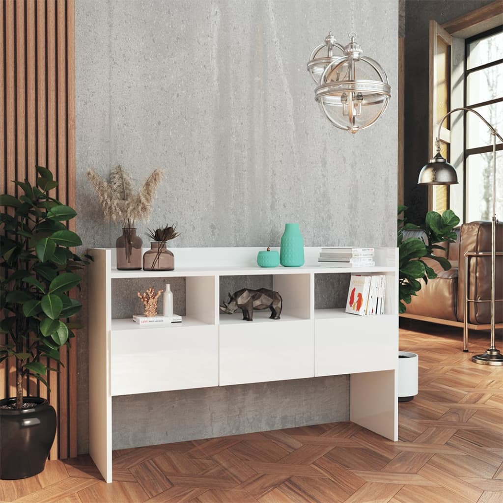 Komoda visoki sjaj bijela 105 x 30 x 70 cm konstruirano drvo