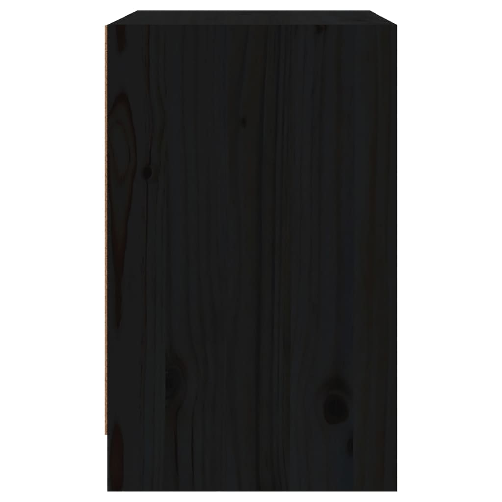 Noćni ormarići 2 kom crni 40 x 31 x 50 cm od masivne borovine
