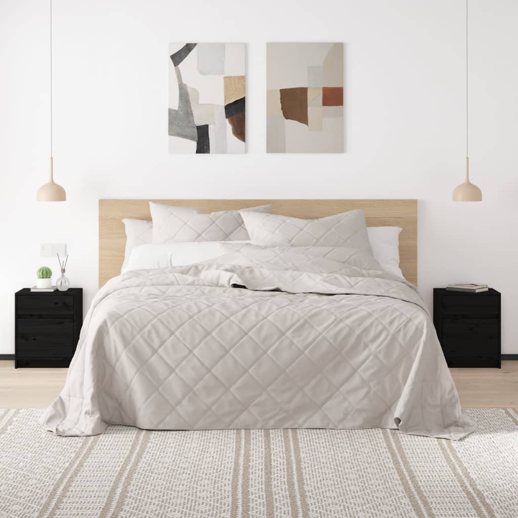 Noćni ormarići 2 kom crni 40 x 31 x 50 cm od masivne borovine