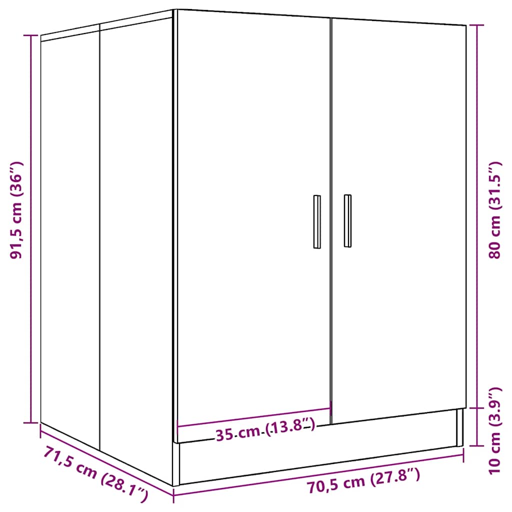 Ormarić za perilicu rublja bijeli 71 x 71,5 x 91,5 cm