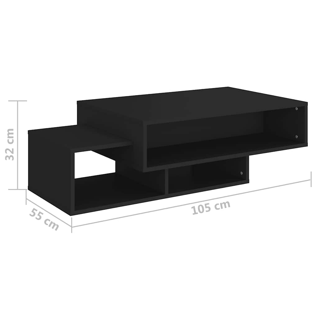 Stolić za kavu crni 105 x 55 x 32 cm od konstruiranog drva