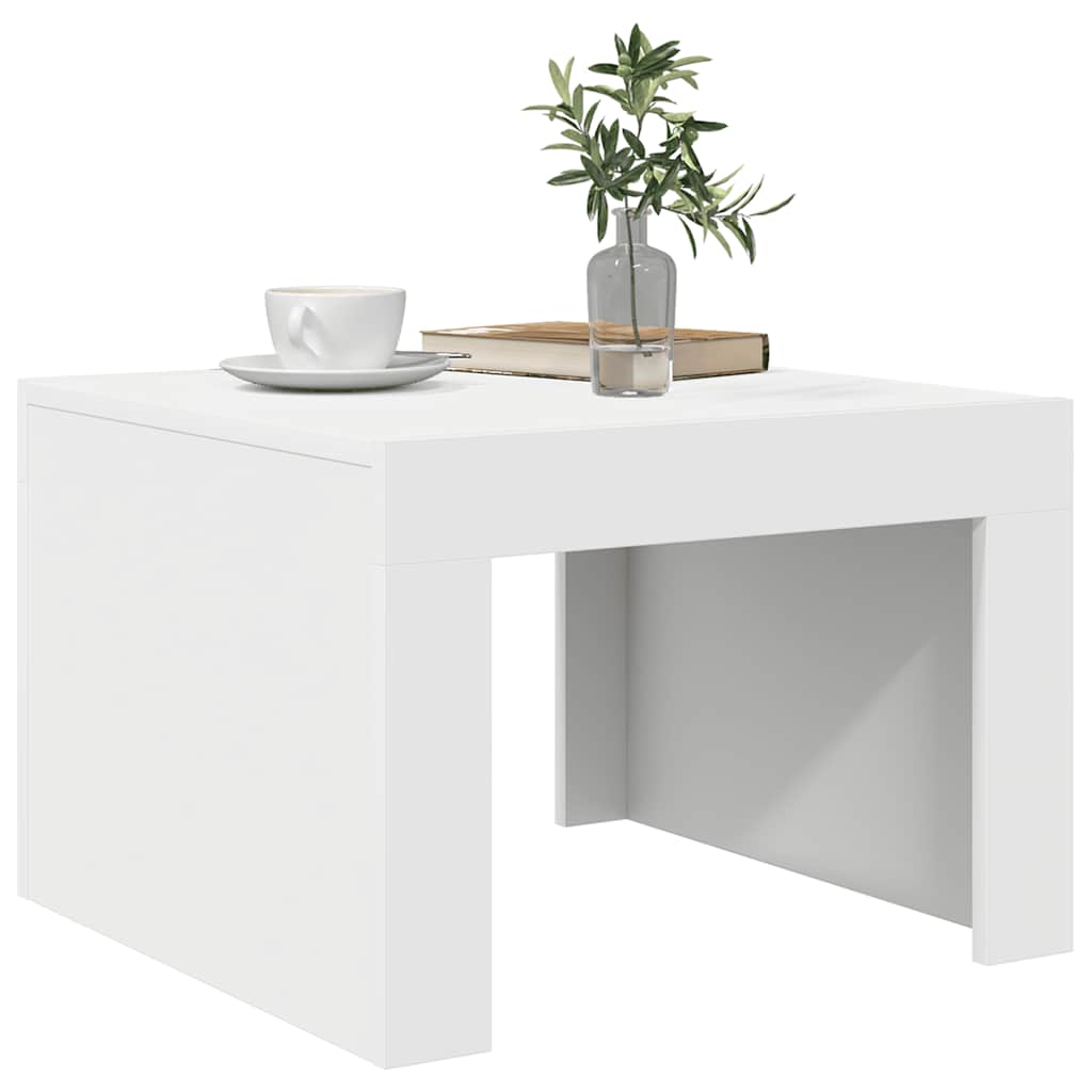 Stolić za kavu bijeli 50 x 50 x 35 cm od konstruiranog drva