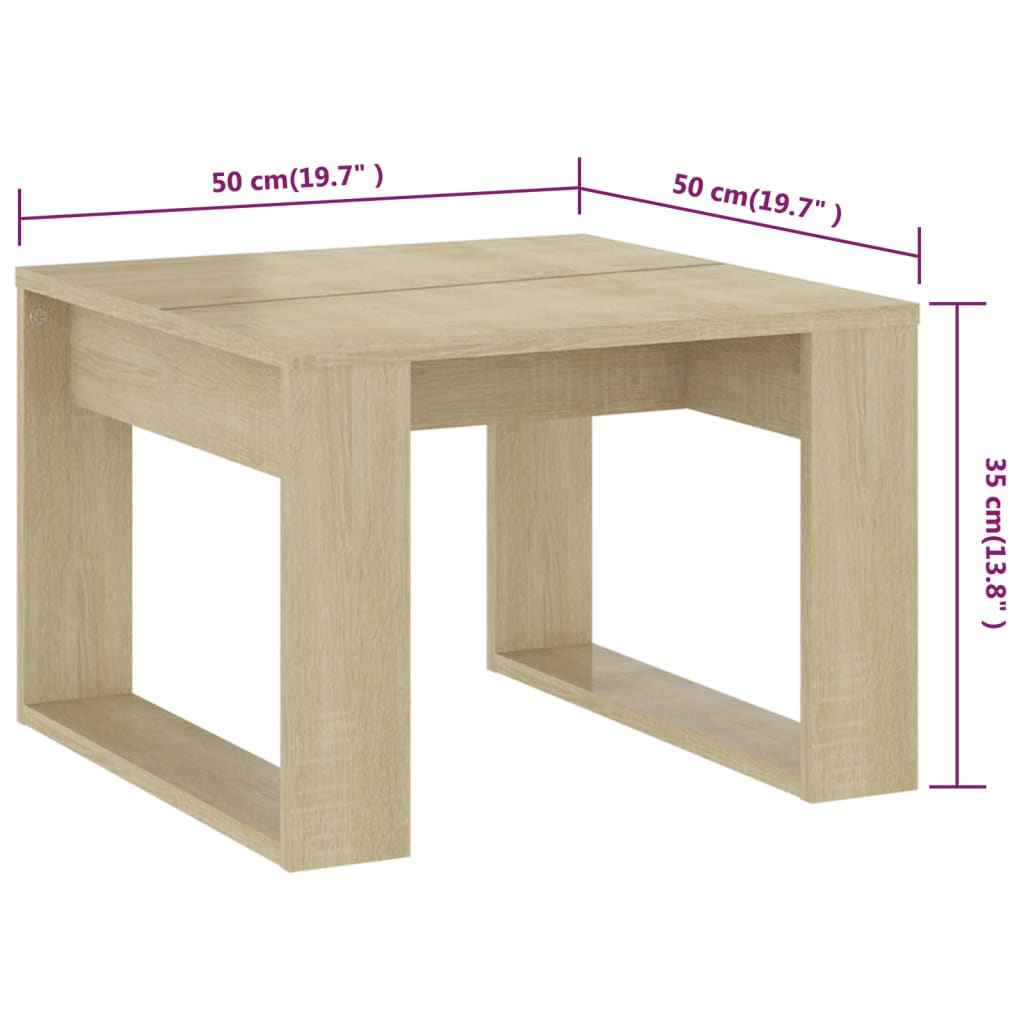 Bočni stolić boja hrasta sonome 50x50x35 cm konstruirano drvo