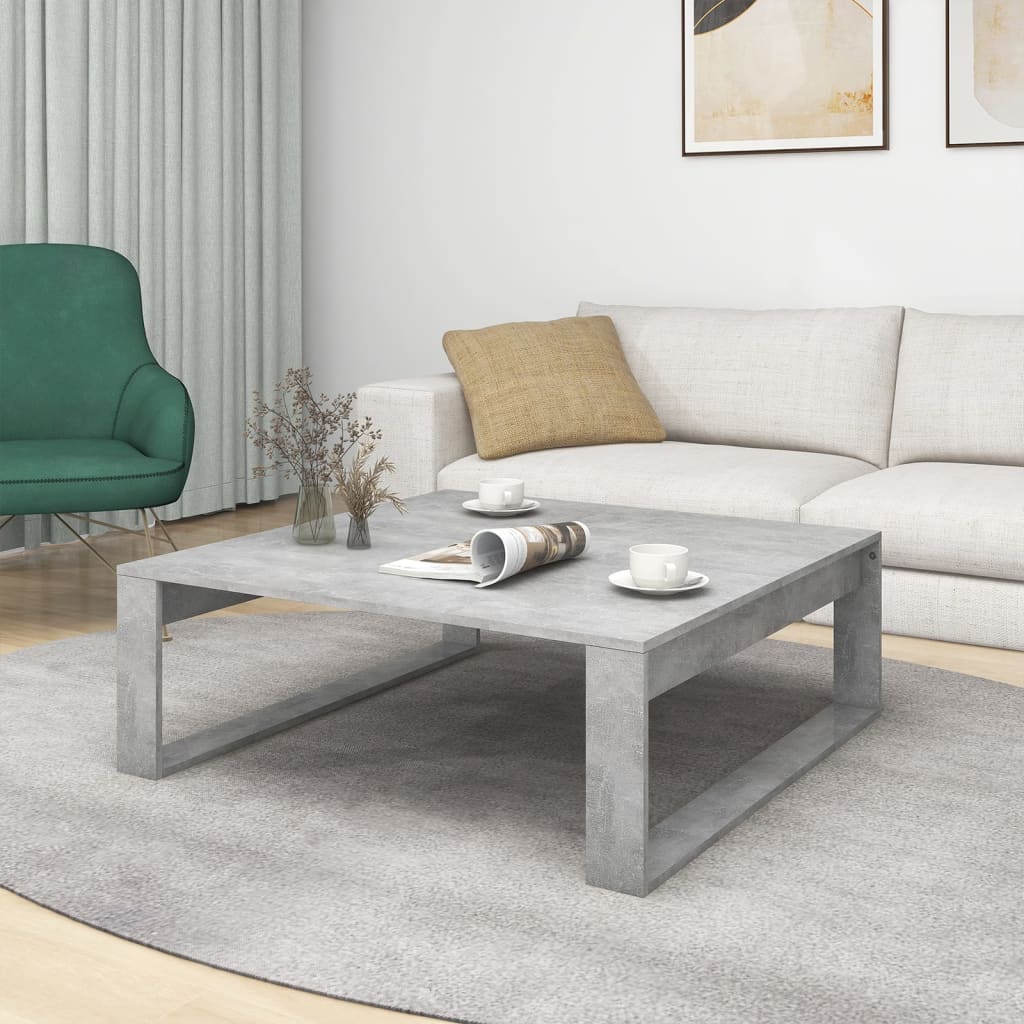 Stolić za kavu siva boja betona 100x100x35 cm konstruirano drvo