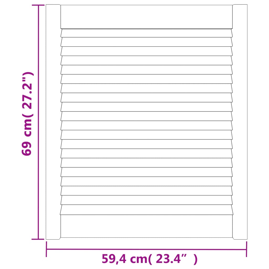 Vrata za ormarić rešetkasti dizajn 2 kom 69 x 59,4 cm borovina