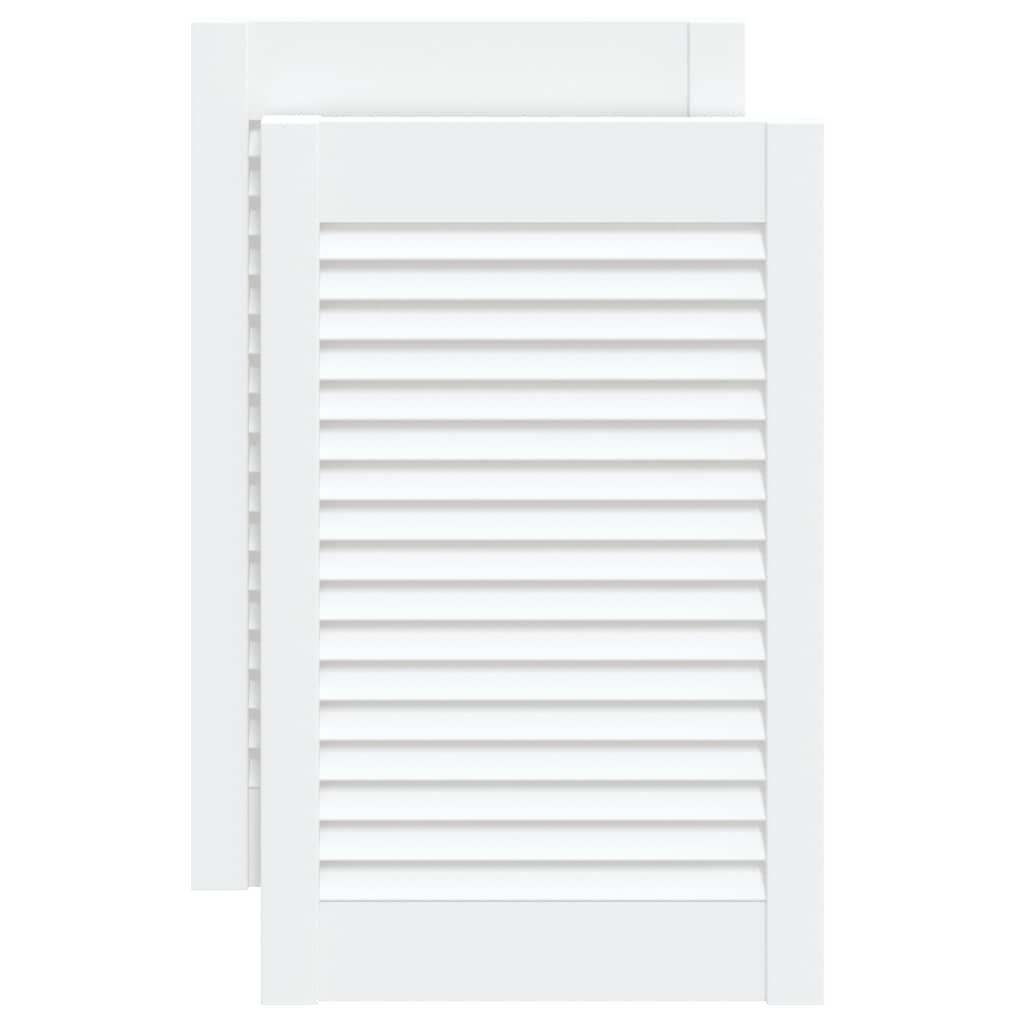 Vrata za ormarić rešetkasta 2 kom bijela 61,5x39,4 cm borovina