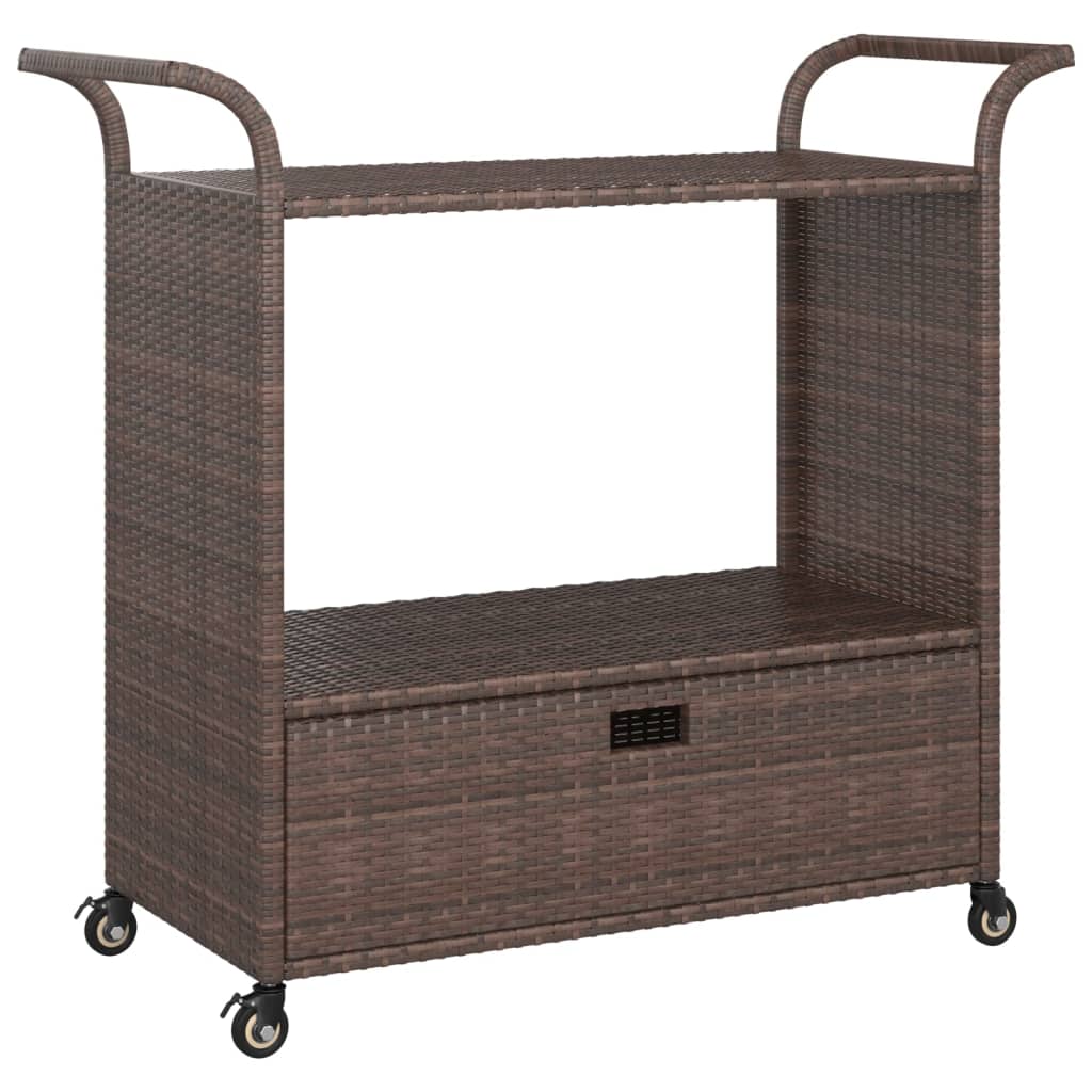 Barska kolica s ladicom smeđa 100 x 45 x 97 cm od poliratana