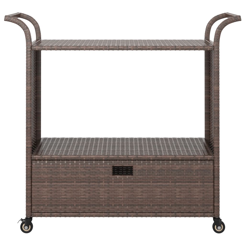 Barska kolica s ladicom smeđa 100 x 45 x 97 cm od poliratana