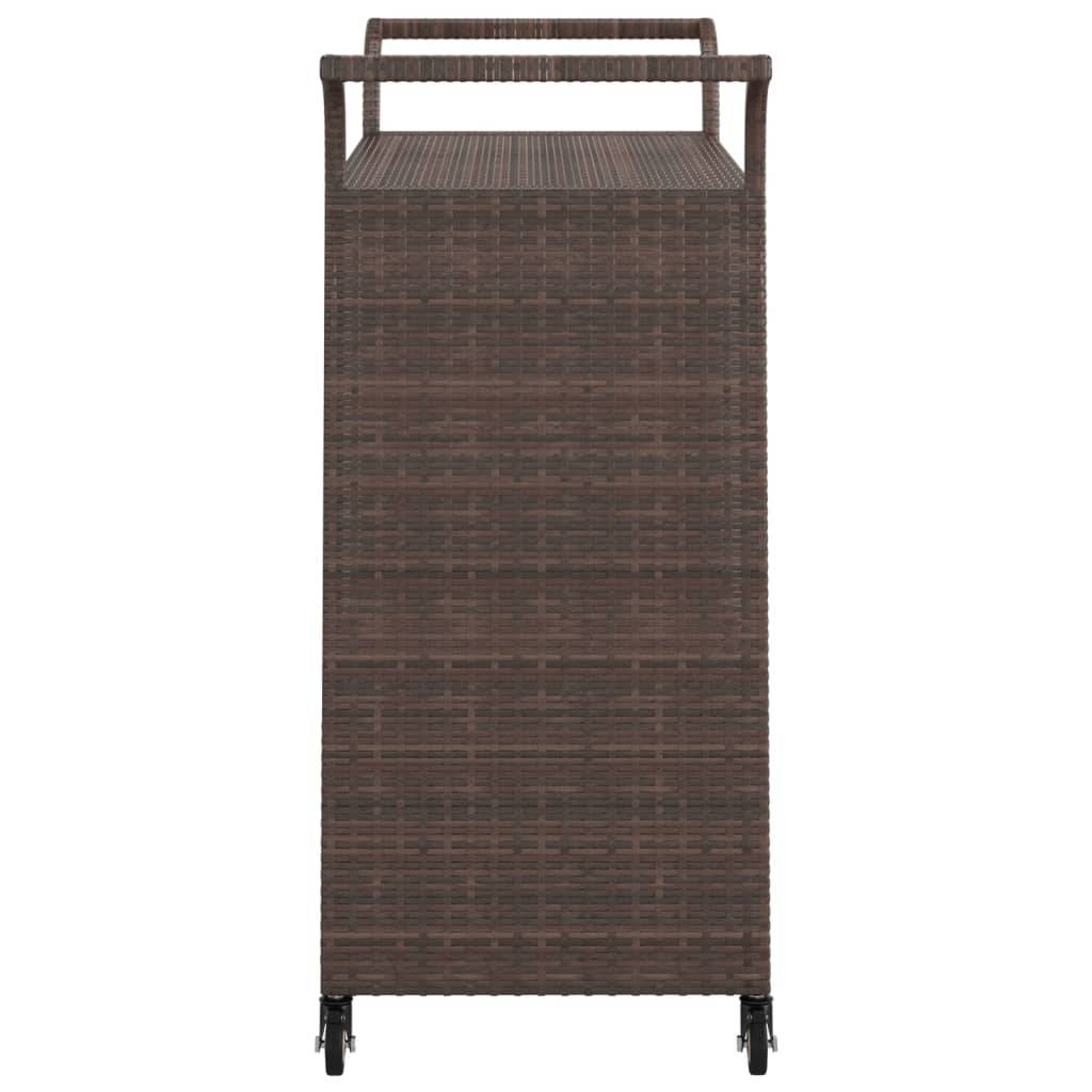 Barska kolica s ladicom smeđa 100 x 45 x 97 cm od poliratana