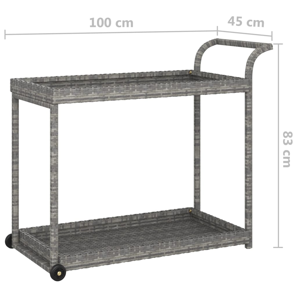 Barska kolica siva 100 x 45 x 83 cm od poliratana