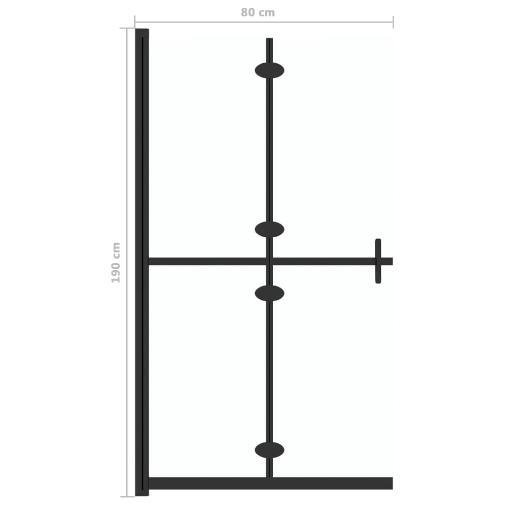Sklopiva pregrada za tuširanje prozirna ESG staklo 80 x 190 cm