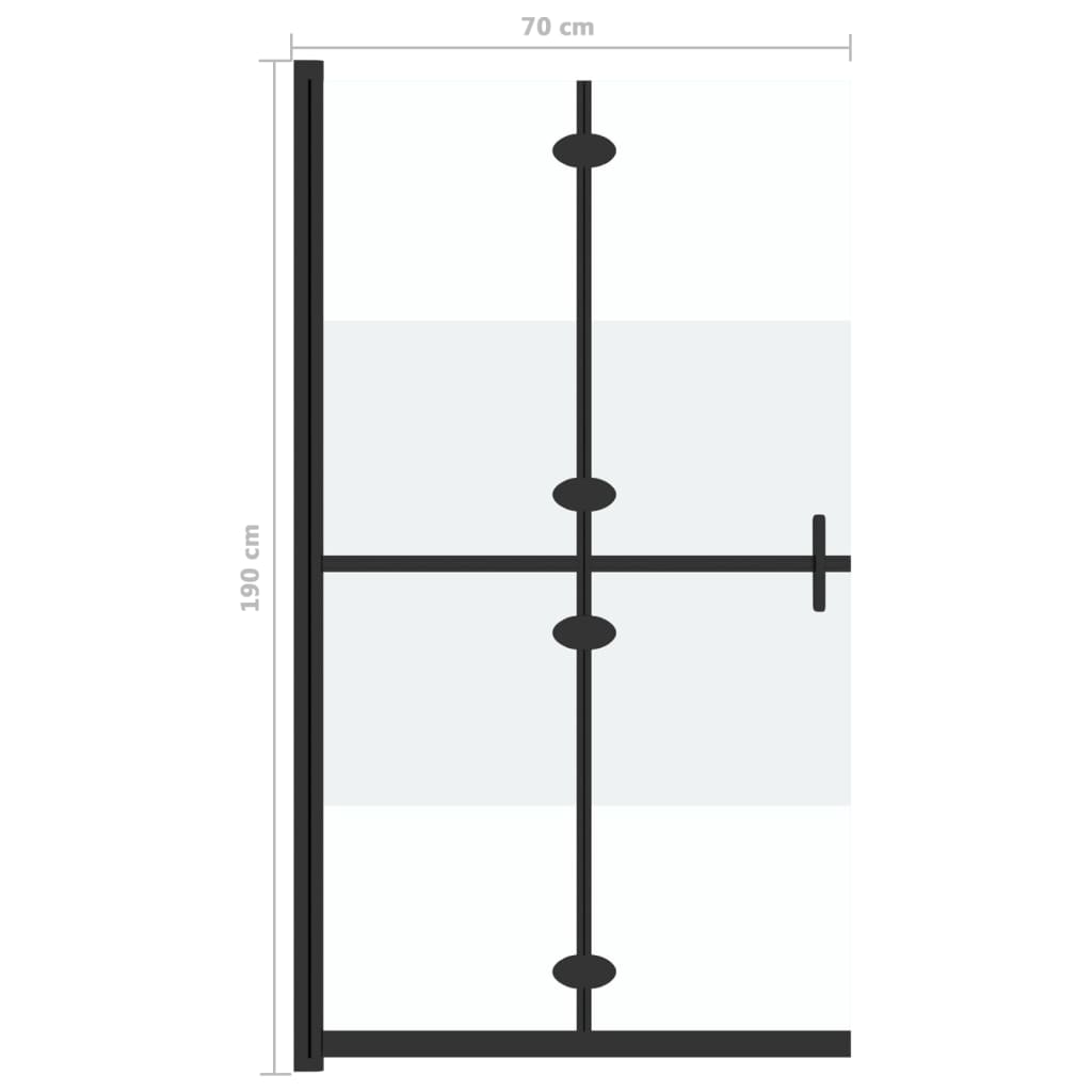 Sklopiva pregrada za tuš napola matirano staklo ESG 70 x 190 cm