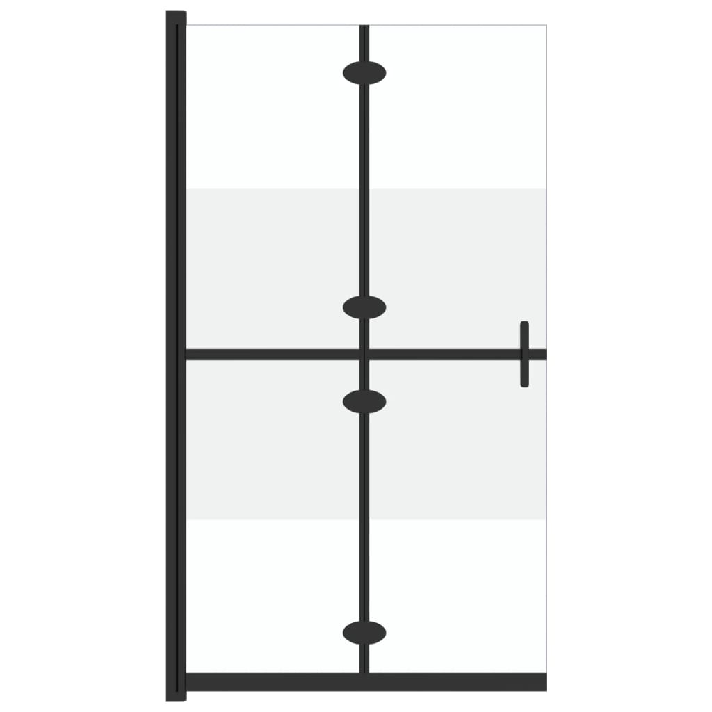 Sklopiva pregrada za tuš napola matirano ESG staklo 80 x 190 cm