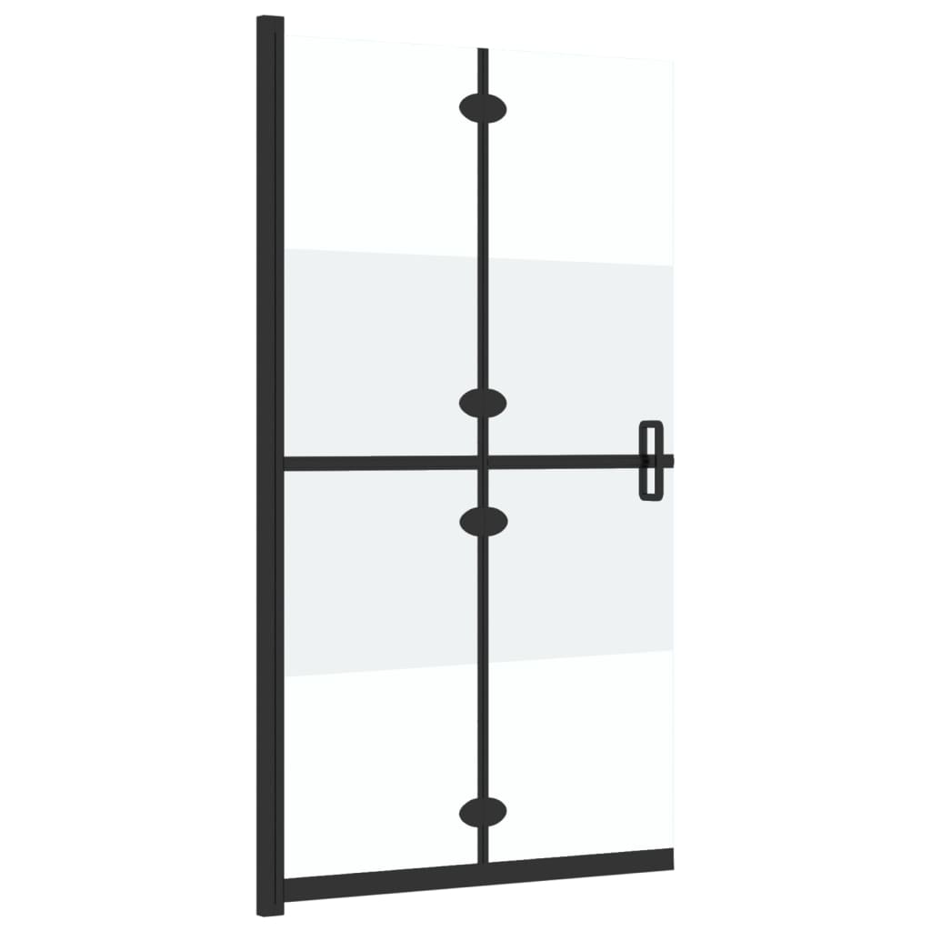 Sklopiva pregrada za tuš napola matirano ESG staklo 110x190 cm