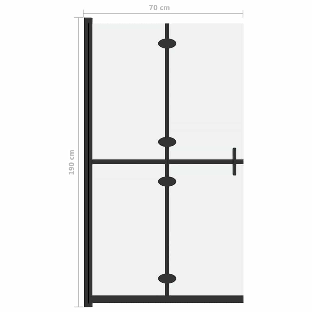 Sklopiva pregrada za tuširanje matirano staklo ESG 70 x 190 cm