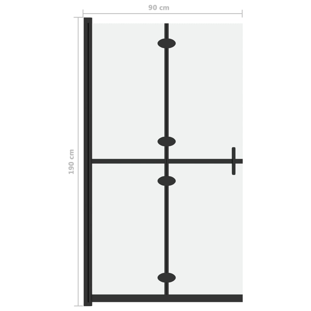 Sklopiva pregrada za tuširanje matirano ESG staklo 90 x 190 cm