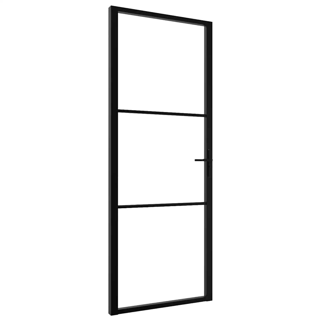 Sobna vrata od stakla ESG i aluminija 76 x 201,5 cm crna