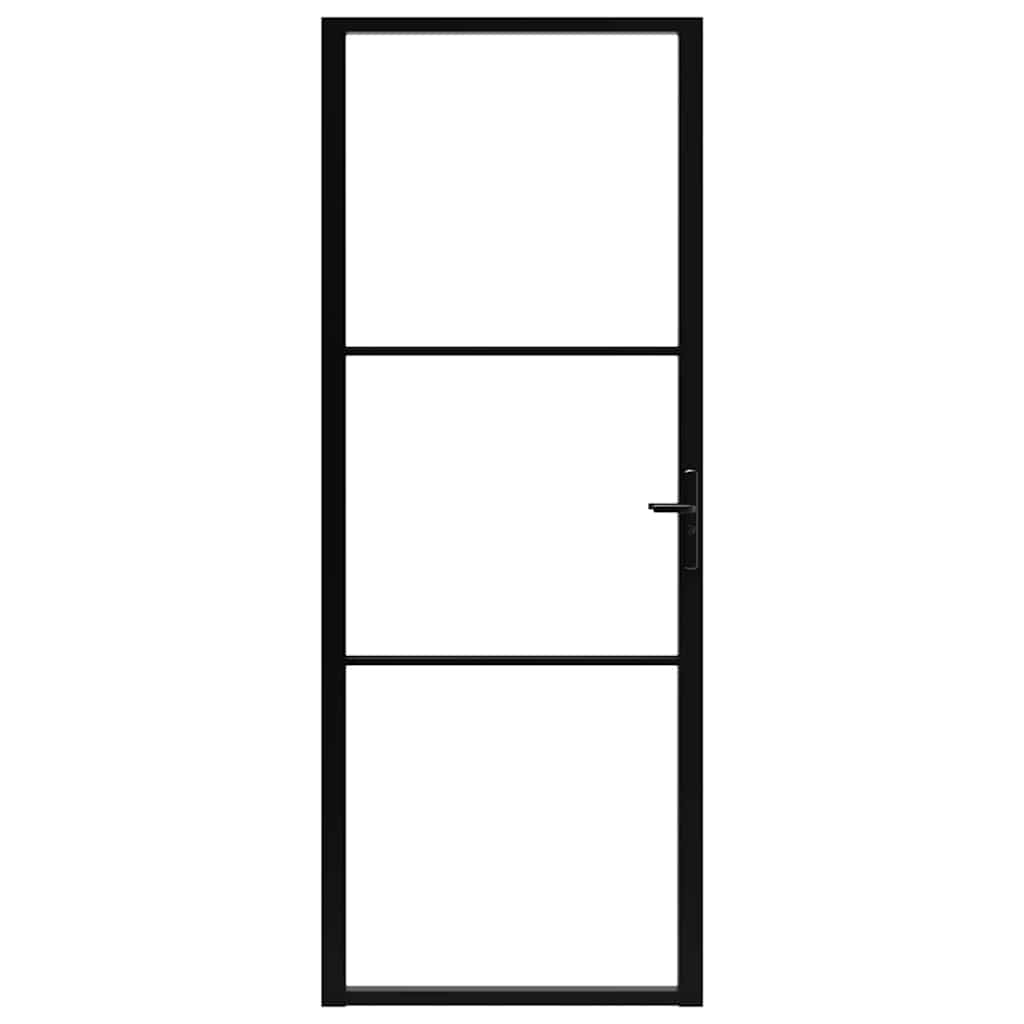 Sobna vrata od stakla ESG i aluminija 76 x 201,5 cm crna