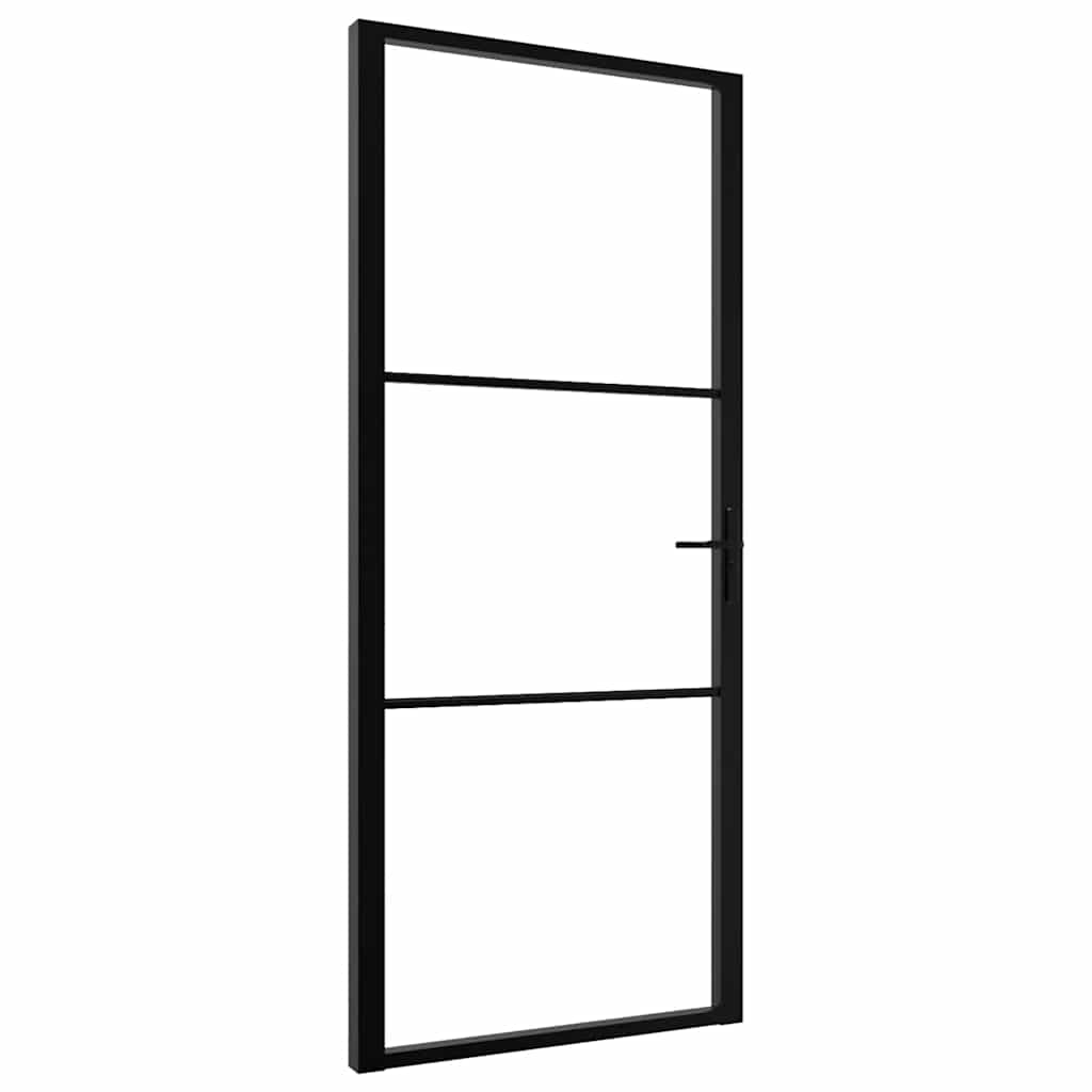 Sobna vrata od stakla ESG i aluminija 102,5 x 201,5 cm crna
