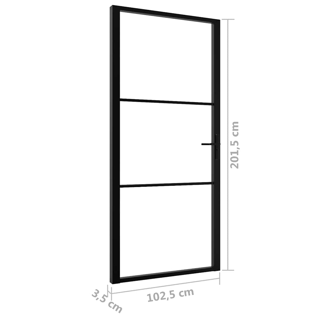 Sobna vrata od stakla ESG i aluminija 102,5 x 201,5 cm crna